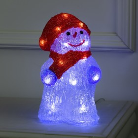 Фигура акрил. "Снеговик с шарфиком" 13х15х25 см, с диммером, 30 LED, 220V, БЕЛЫЙ