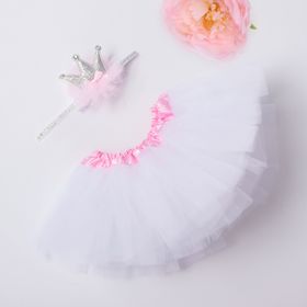 Набор Крошка Я "Маленькая принцесса" юбка и повязка на голову, 3-18 мес, цвет белый