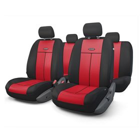 Авточехлы универcальные AUTOPROFI TT-902M BK/RD, полиэстер, трикотажная сетка, набор из 9 предметов, передний ряд, задний ряд, цвет черный/ красный 2044399