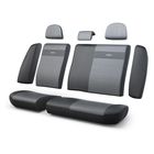 Авточехлы универcальные AUTOPROFI Трансформеры, TRS-002G BK/D.GY, экокожа, набор из 11 предметов, задний ряд, цвет чёрный/тёмно-серый 2044279 - фото 59923