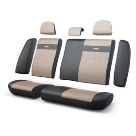 Авточехлы универcальные AUTOPROFI Трансформеры, TRS-002G BK/L.BE, экокожа, набор из 11 предметов, задний ряд, цвет чёрный/светло-бежевый 2044282