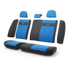 Авточехлы универcальные AUTOPROFI Трансформеры, TRS-002 BK/BL, велюр, набор из 11 предметов, задний ряд, цвет чёрный/синий 2044284 - фото 59939