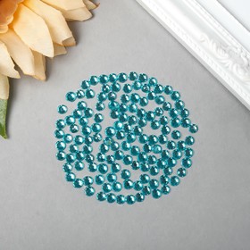 Декор для творчества пластик "Стразы круглые. Голубые" (набор 200 шт) 0,5х0,5 см