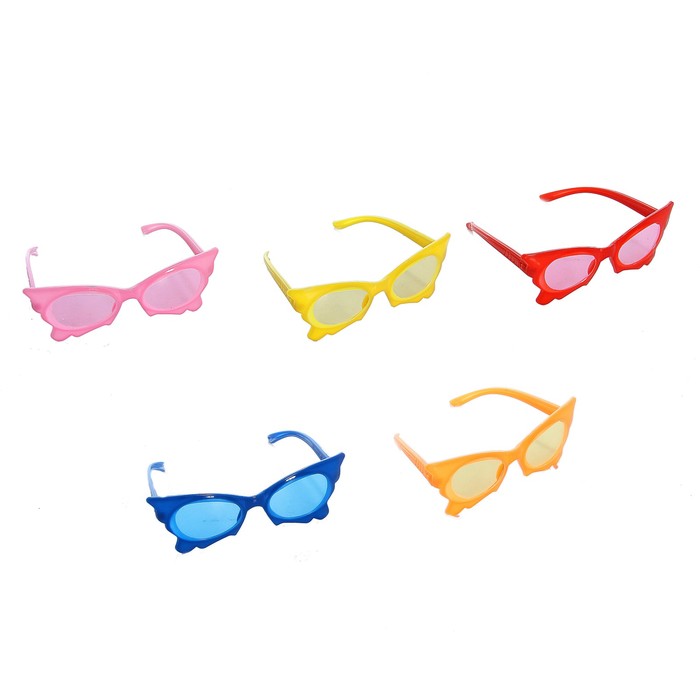 Карнавальные очки детские &quot;Бабочка&quot; цветное стекло, цвета МИКС