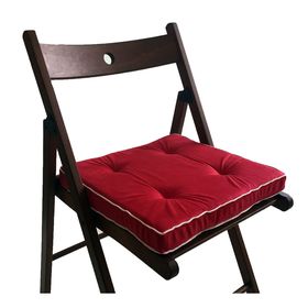 Подушка на стул 38х38 см, h 5 см, цвет красный, велюр, поролон, кант