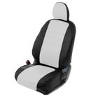 Авточехлы для Nissan X-Trail T32, 2014-, черный, белый, экокожа, набор 2710600 - фото 60070