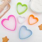 A set of forms for cookies "Heart", 5 PCs, MIX color