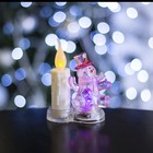 Игрушка световая "Снеговик со свечкой" (батарейки в комплекте) 2 LED, RGB/WW КРАСНЫЙ