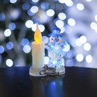 Игрушка световая "Снеговик со свечкой" (батарейки в комплекте) 2 LED, RGB/WW СИНИЙ