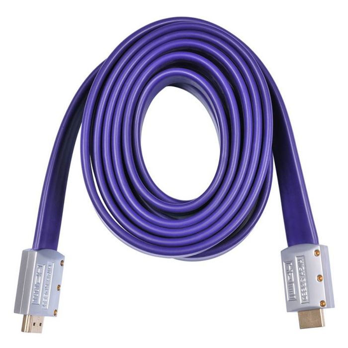 Кабель аудио-видео Buro HDMI19M-19M FLAT3, HDMI (m), HDMI (m), 3 м, фиолетовый