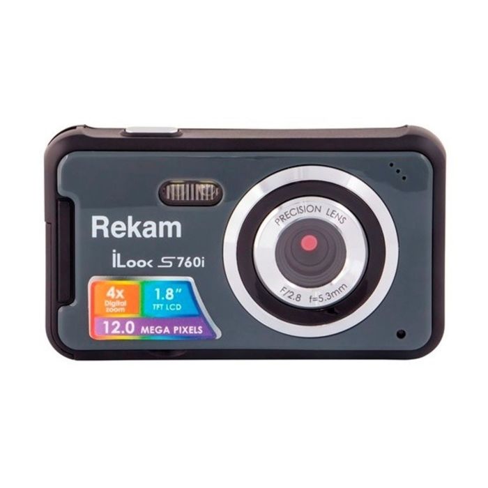 Фотоаппарат Rekam iLook S760i, 12 Mpix, 1.8&quot;, SD, MMC CMOS IS el, AAA, темно-серый