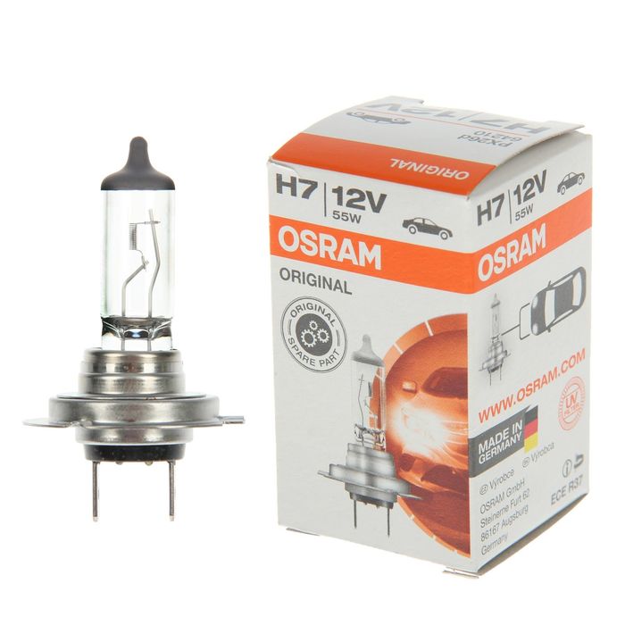 Лампа автомобильная Osram, H7, 12 В, 55 Вт, PX26d