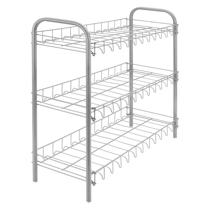 Подставка для обуви 3-х ярусная, 64х26х60 см, цвет серый