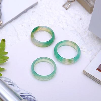 Faceted ring "Chrysoprase" 6mm, 308