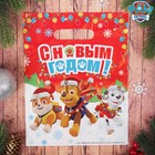 Щенячий патруль. Пакет подарочный полиэтиленовый "Новогодняя гирлянда", Щенячий патруль, 23 х 29,5 см