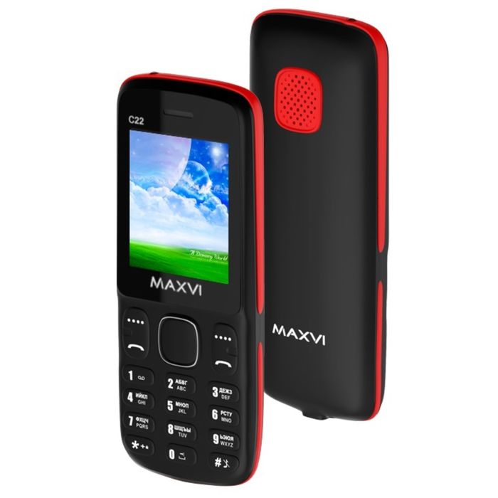 Сотовый телефон Maxvi C22 Black Red