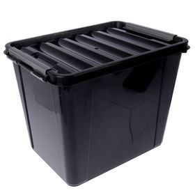 Ящик для хранения с крышкой Full black, 25 л, 43×29×30 см, цвет чёрный