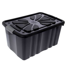 Ящик для хранения с крышкой Full black, 45 л, 60×40×30 см, цвет чёрный