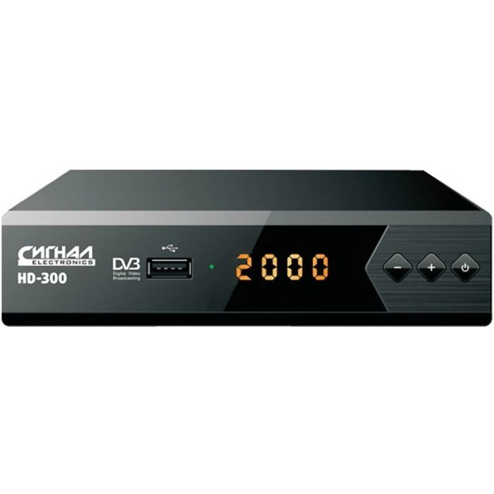 Цифровая ТВ приставка Сигнал HD-300, DOLBY DIGITAL DVB-T2 черный
