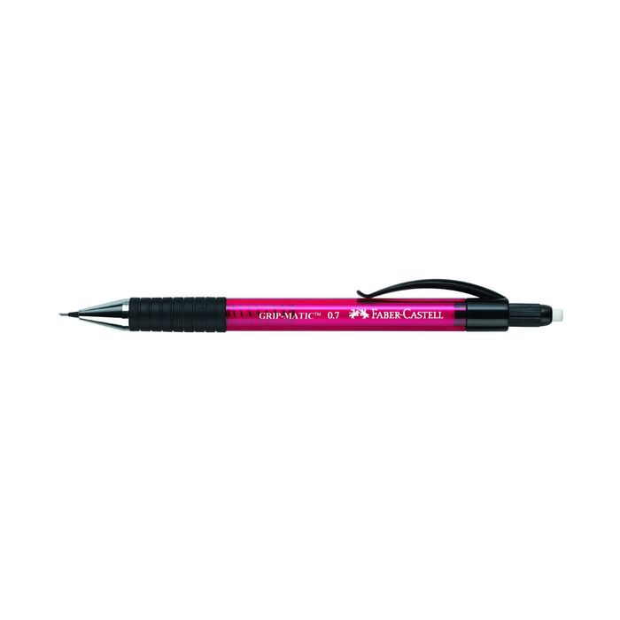 Карандаш механический 0.7 мм Faber-Castell GRIP Matic 1377 с ластиком, красный, к/к 137721