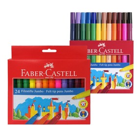 Фломастеры 24 цвета Faber-Castell Jumbo «Замок» в картонной коробке