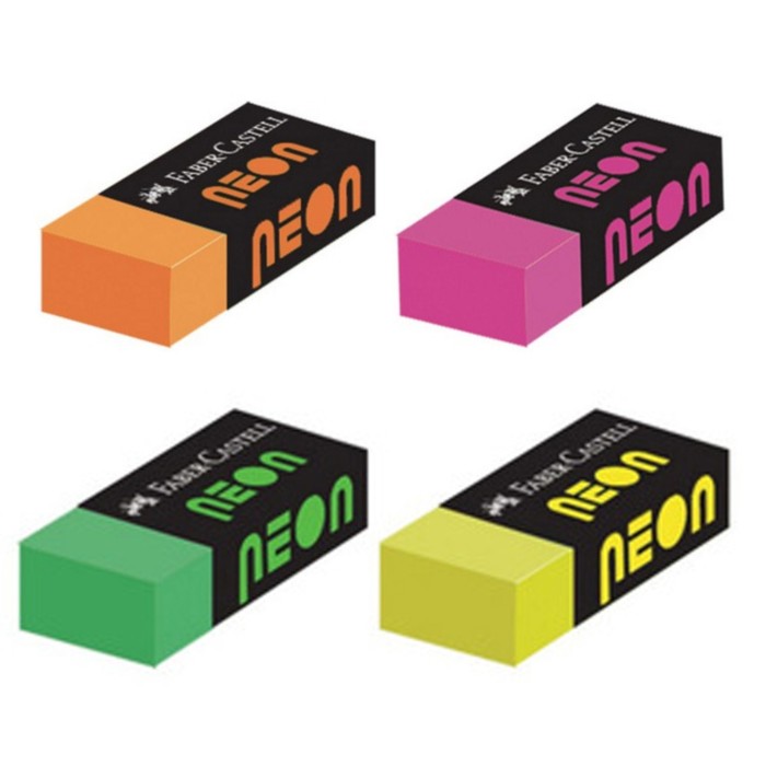 Ластик Faber-Castell синтетика Neon микс*4цв 785000