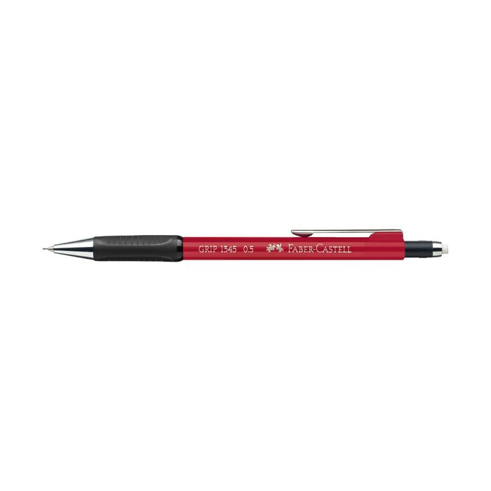 Карандаш механический 0.5 мм Faber-Castell GRIP 1345 с ластиком, резиновый упор, красный