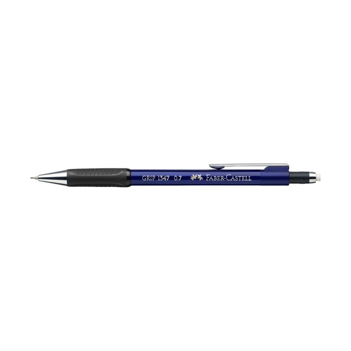 Карандаш механический 0.7 мм Faber-Castell GRIP 1347 с ластиком, резиновый упор, синий