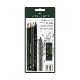 Пастель сухая в карандаше набор Faber-Castell PITT® и мелки PITT Monochrome, 6 штук