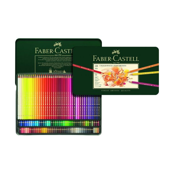 Карандаши художественные цветные Faber-Castell Polychromos® 120цв, метал/кор 110011