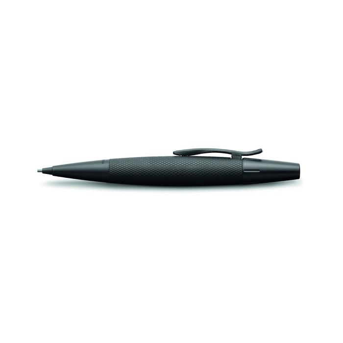 Карандаш механический 1.4 мм Faber-Castell E-Motion Pure Black, повортоный механизм, анодированный алюминий + ластик в подарочной коробке