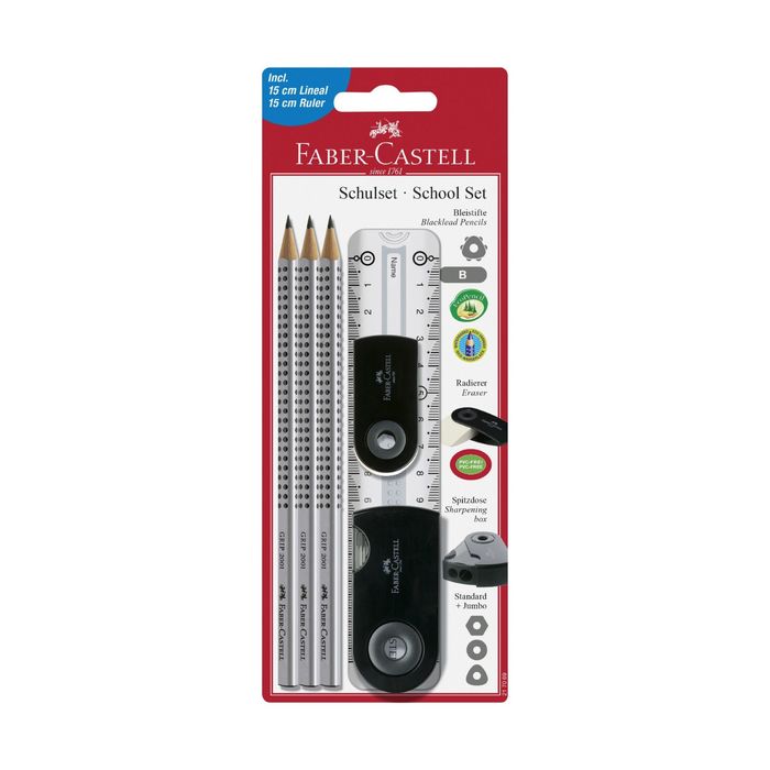 Набор канцелярский Faber-Castell GRIP 2001: 6 предметов, блистер 217069