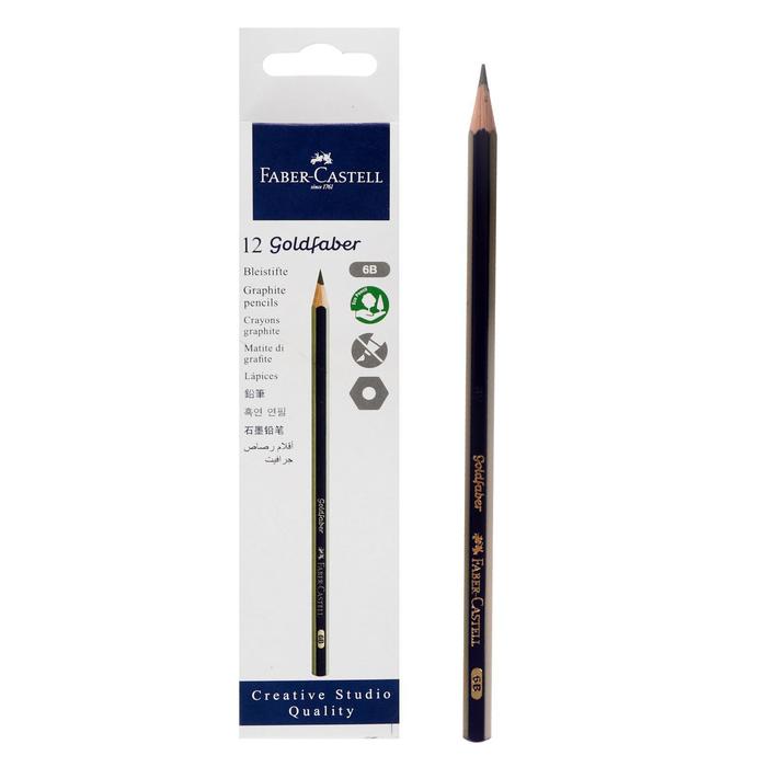 Карандаш ч/г Faber-Castell GOLDFABER 1221 6B шестигранный, карт/короб 112506