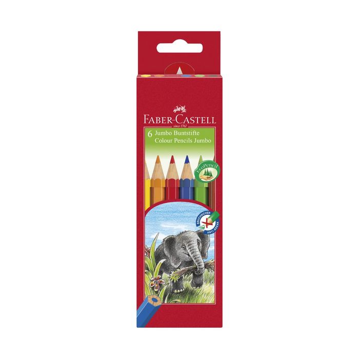 Карандаши  6цв Faber-Castell Jumbo шестигран., картон/короб 111206