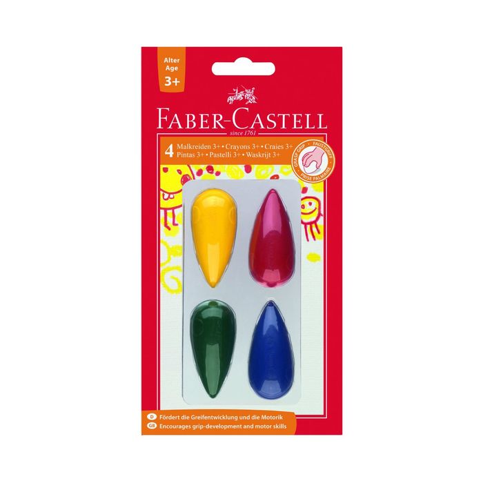 Карандаши восковые 4цв Faber-Castell блистер 120405