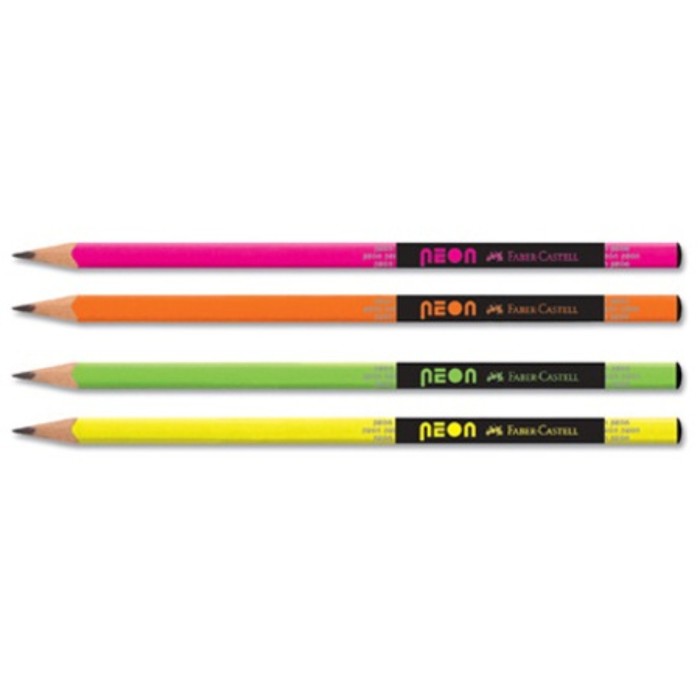 Карандаш ч/г Faber-Castell Neon HВ трехгран.корпус, микс*4цв 316200