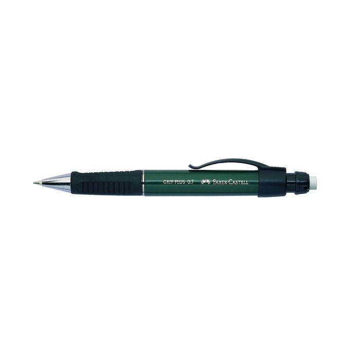 Карандаш механический 0.7 мм Faber-Castell GRIP Plus с ластиком, зеленый, 130700