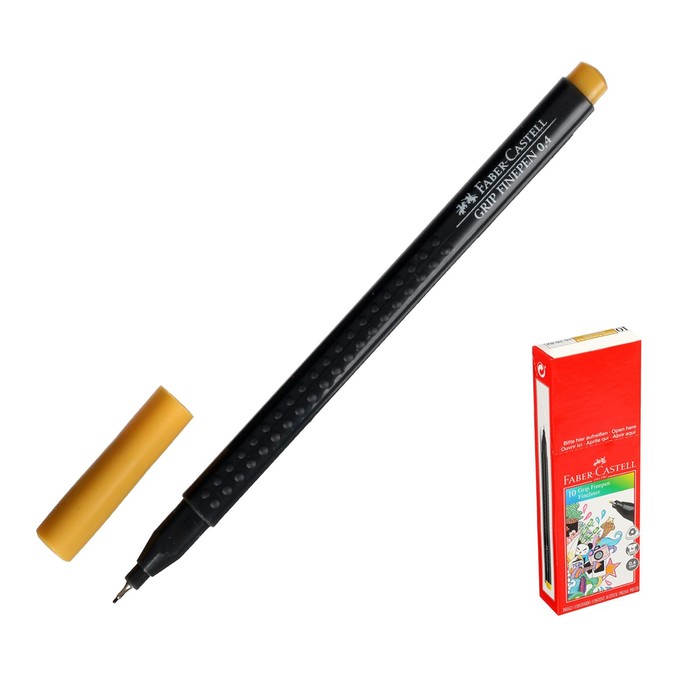 Ручка капиллярная Faber-Castell GRIP линер 0.4мм оранжевый 151615