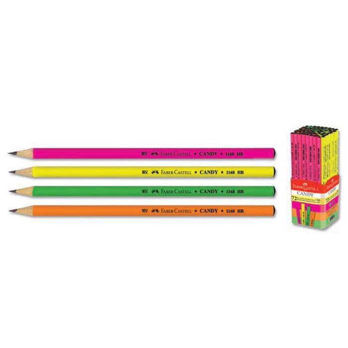 Карандаш ч/г Faber-Castell Candy HВ трехгран.корпус, микс*4цв 116872