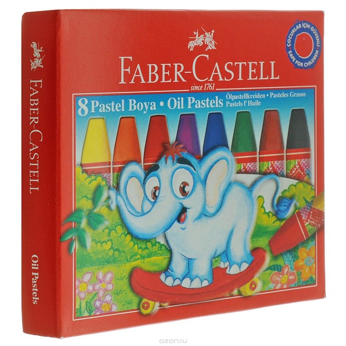 Пастель масляная детская 8цв Faber-Castell 74мм, карт/короб 125308