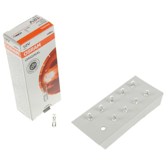 Лампа автомобильная Osram, W2W, 12В, 2 Вт, W2x4.6d