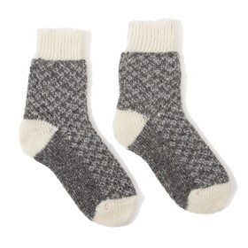 Носки для мальчика шерстяные Фактурная вязка цвет тёмно-серый, размер 14
