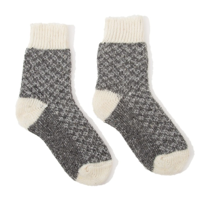 Носки для мальчика шерстяные Фактурная вязка цвет т-серый, размер 14 - фото 3140372