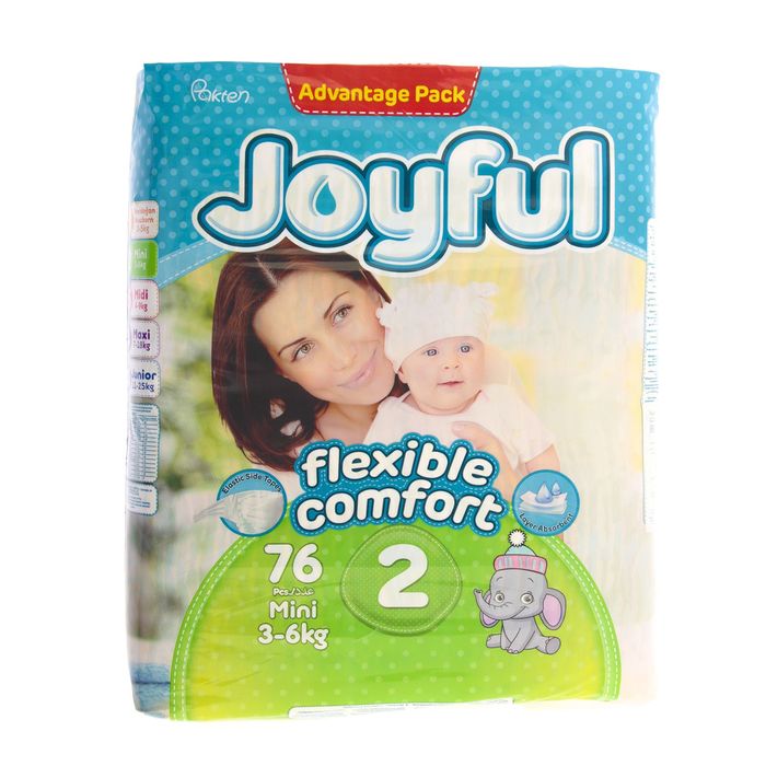 Подгузники «Joyful» Mini, 3-6 кг, 76 шт/уп