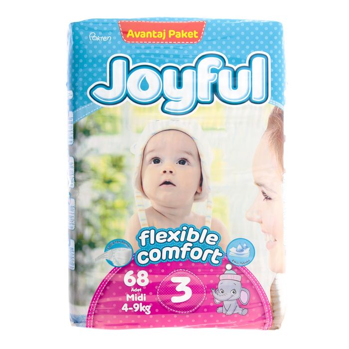 Подгузники «Joyful» Midi, 4-9 кг, 68 шт/уп