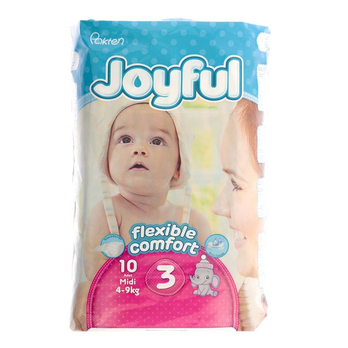 Подгузники «Joyful» Midi, 4-9 кг, 10 шт/уп