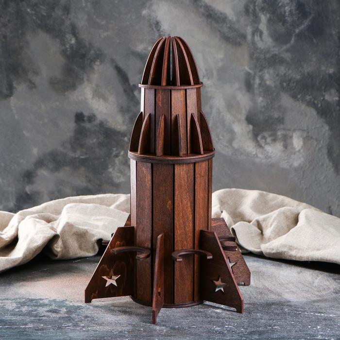 Мини-бар деревянный "Ракета", тёмный, 27 см