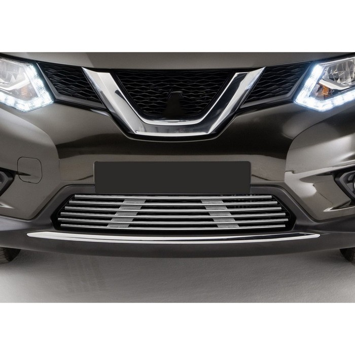 Решетка бампера Rival для Nissan X-trail 2015-, с передними парктрониками, G.4103.002