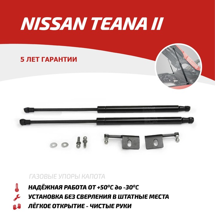 Упоры капота Автоупор для Nissan Teana 2008-2014, 2 шт., UNITEA012