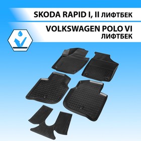 Коврики салона RIVAL, Skoda Rapid 2013-н.в., Volkswagen Polo 2020-н.в., 15102001